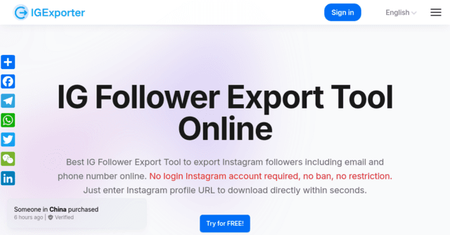 IG Follower Export Tool 